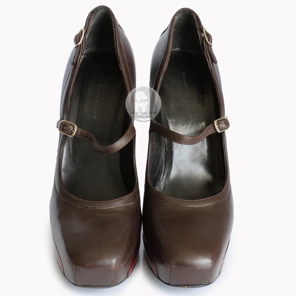 Balenciaga Platforms Nicolas Ghesquière Mary Jane Leather Heels F/W 2006 Sz 38 - Picture 6 of 10